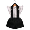 Black & White Striped Clothing Set 2 Pcs For Girls (0-8 Years)