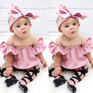 Pink & Black Striped Clothing Set 2 Pcs For Girls (0-8 Years)