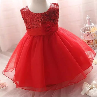 Pretty Party Flower Frill Frock For Girls (0-8 Years)