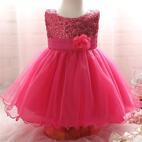 Pretty Party Flower Frill Frock For Girls (0-8 Years)