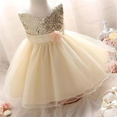 Pretty Party Flower Frill Frock For Girls (0-8 Years)