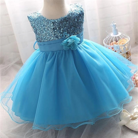 Pretty Party Flower Frill Frock For Girls (0-8 Years)