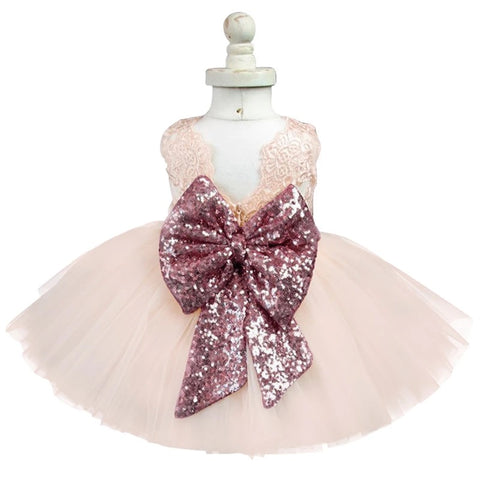 Cute Party Bow Frill Frock For Girls (0-8 Years)