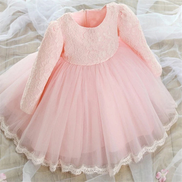 Glam Cute Party Bow Frill Frock For Girls (0-8 Years)