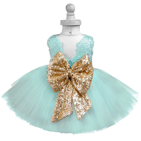 Cute Party Bow Frill Frock For Girls (0-8 Years)