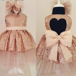 Glamorous Party Heart Back Frill Frock For Girls (0-8 Years)