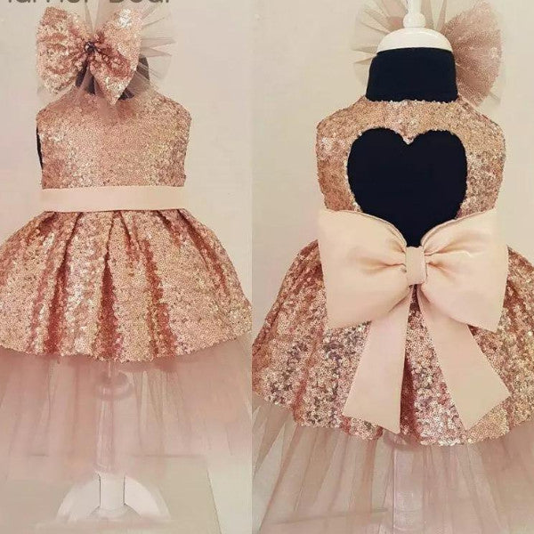 Glamorous Party Heart Back Frill Frock For Girls (0-8 Years)