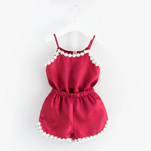 Flower Embroidered Clothing Set For Girls 2 Pcs (0-8 Years)
